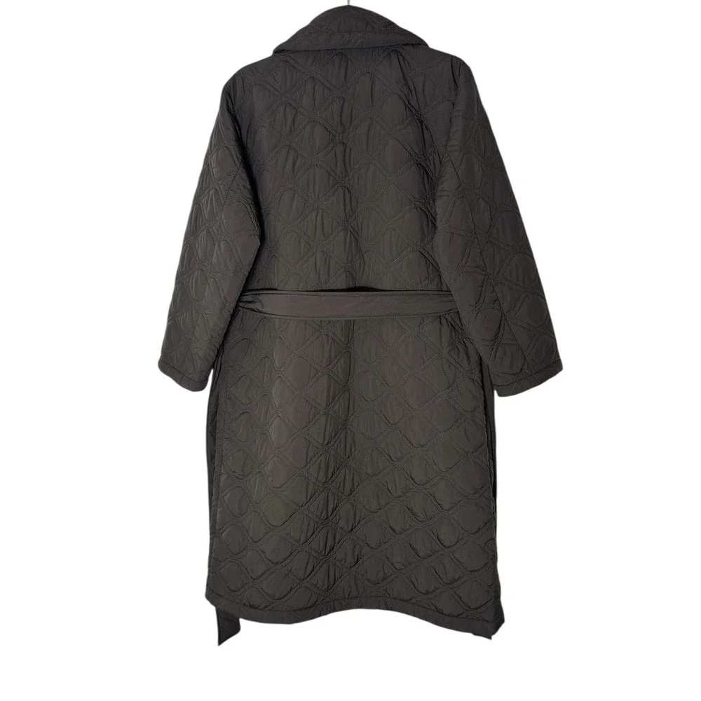 BERNARDO QUILTED PUFFER‎ COAT Women's Medium Brown Long Pockets Long Excellent